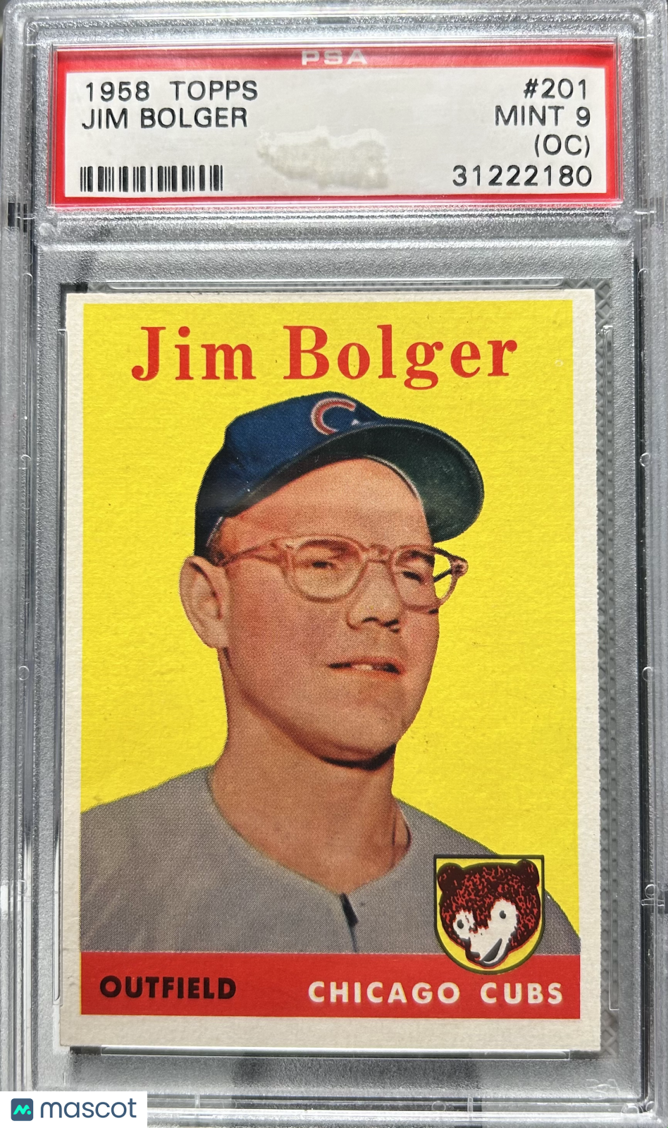 1958 Topps Jim Bolger #201 Oc PSA 9