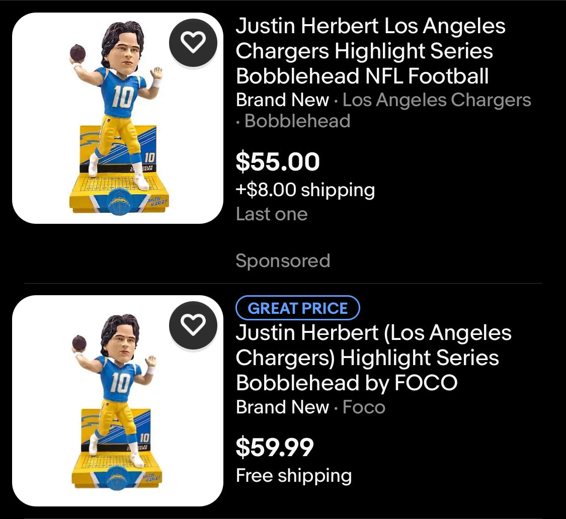 Justin Herbert FOCO Bobblehead