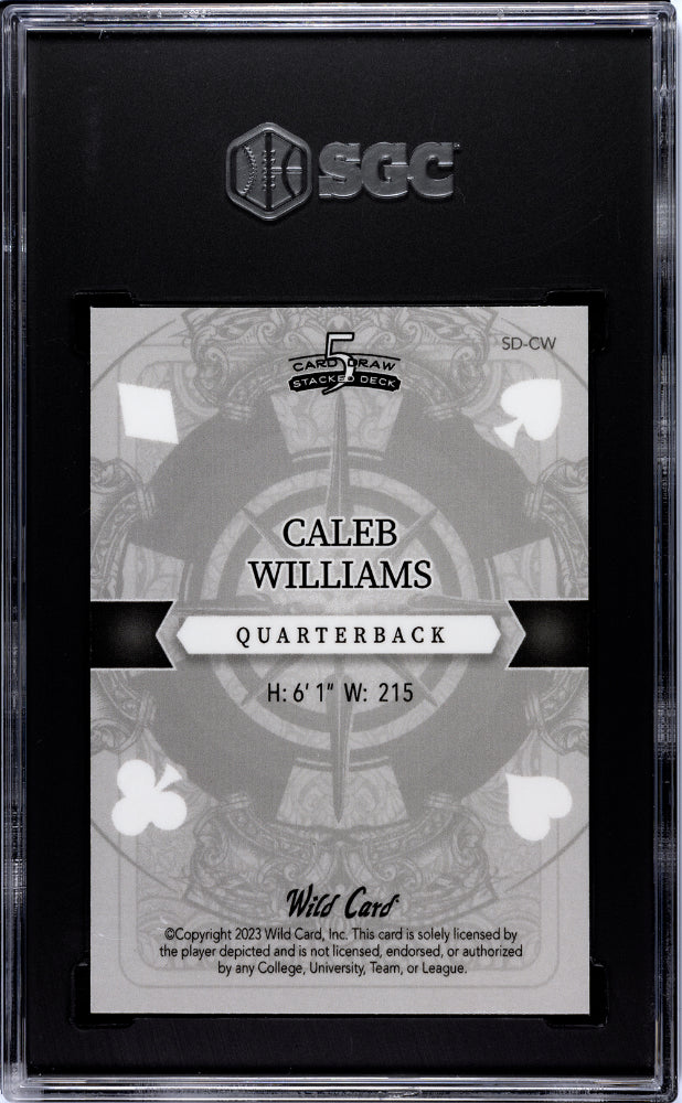 2023 Wild Card 5 Card Draw Stacked Deck Caleb Williams #SD-CW SGC 9.5