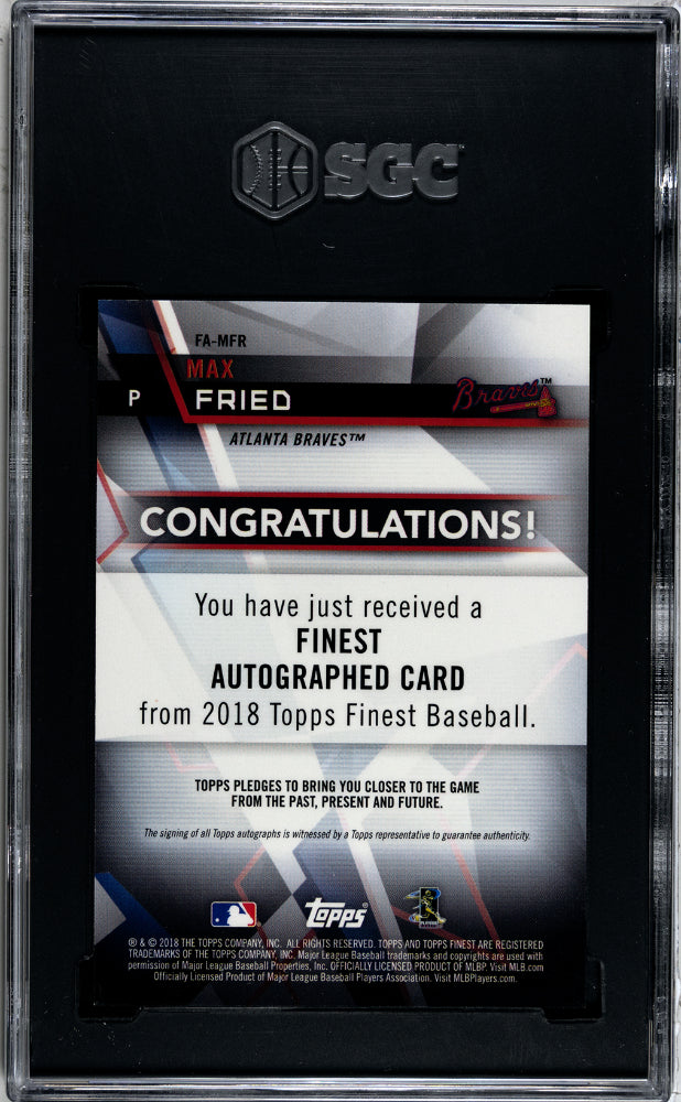 2018 Topps Finest Max Fried #FA-MFR SGC 10