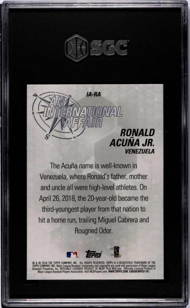 2018 Topps Chrome Update Ronald Acuna JR. #IA-RA SGC 10