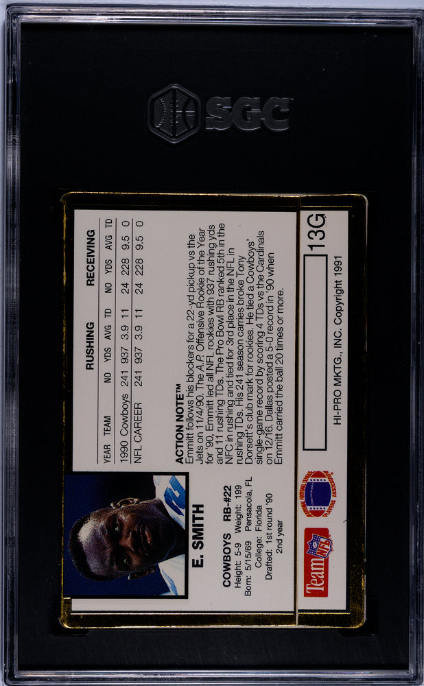 1991 Action Packed Emmitt Smith #13G SGC 8