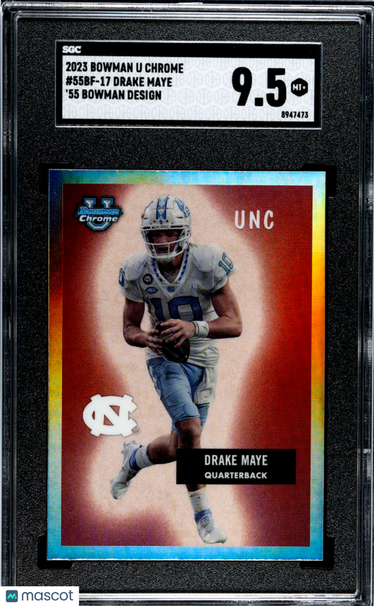 2023 Bowman University Chrome Drake Maye #55BF-17 SGC 9.5