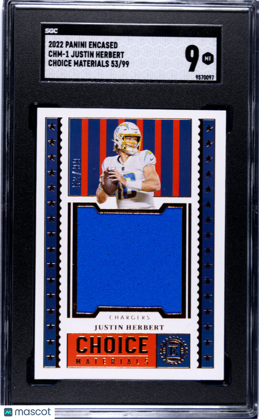 2022 Panini Encased Justin Herbert #CHM-1 SGC 9