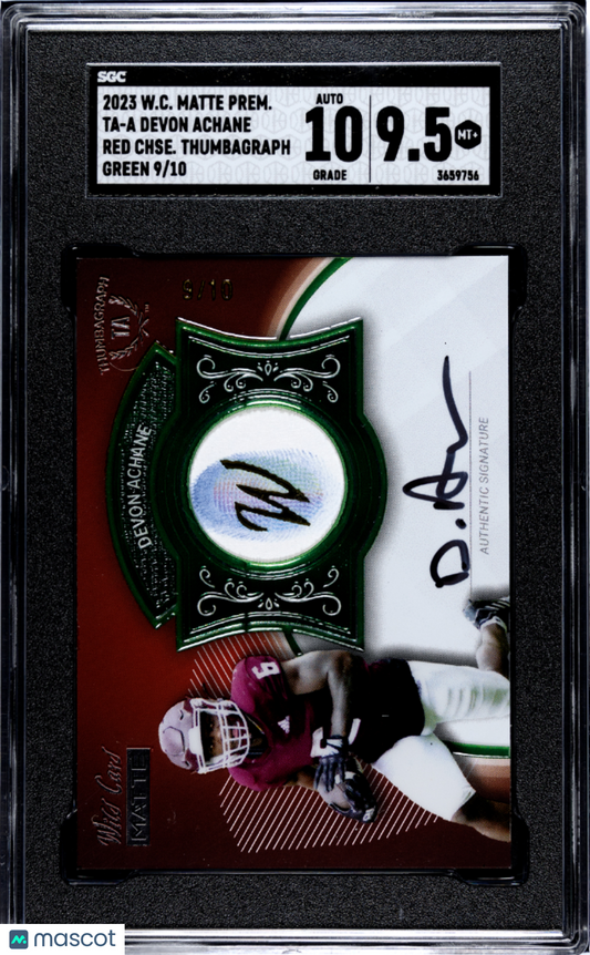 2023 Wild Card Matte Black Devon Achane #TA-A SGC 9.5